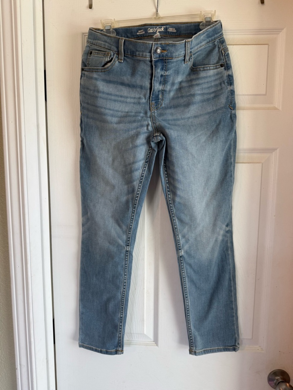 Cat & Jack Boys Skinny Stretch Straight Jeans - Light Wash Blue